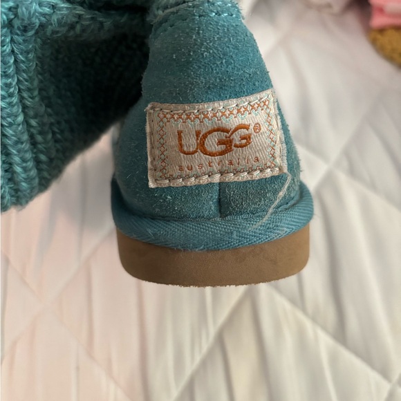 UGG Teal Knit Button Boots - Picture 3 of 4